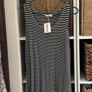 Black and white striped dress